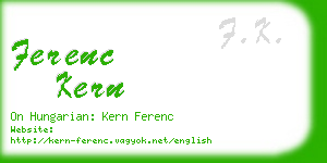 ferenc kern business card